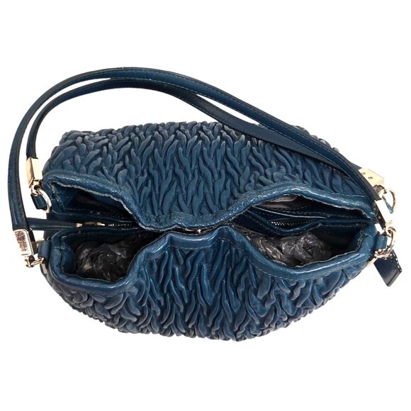 Coach 2013 Teal Madison Phoebe Gathered Twist Leather Shoulder Bag Leather 26257 - Picture 8 of 14